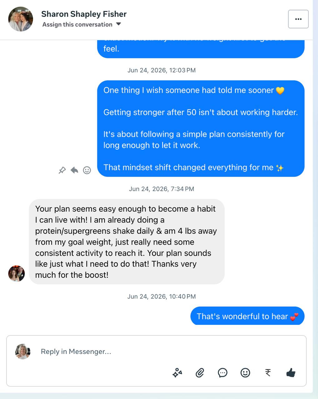 Message from a customer